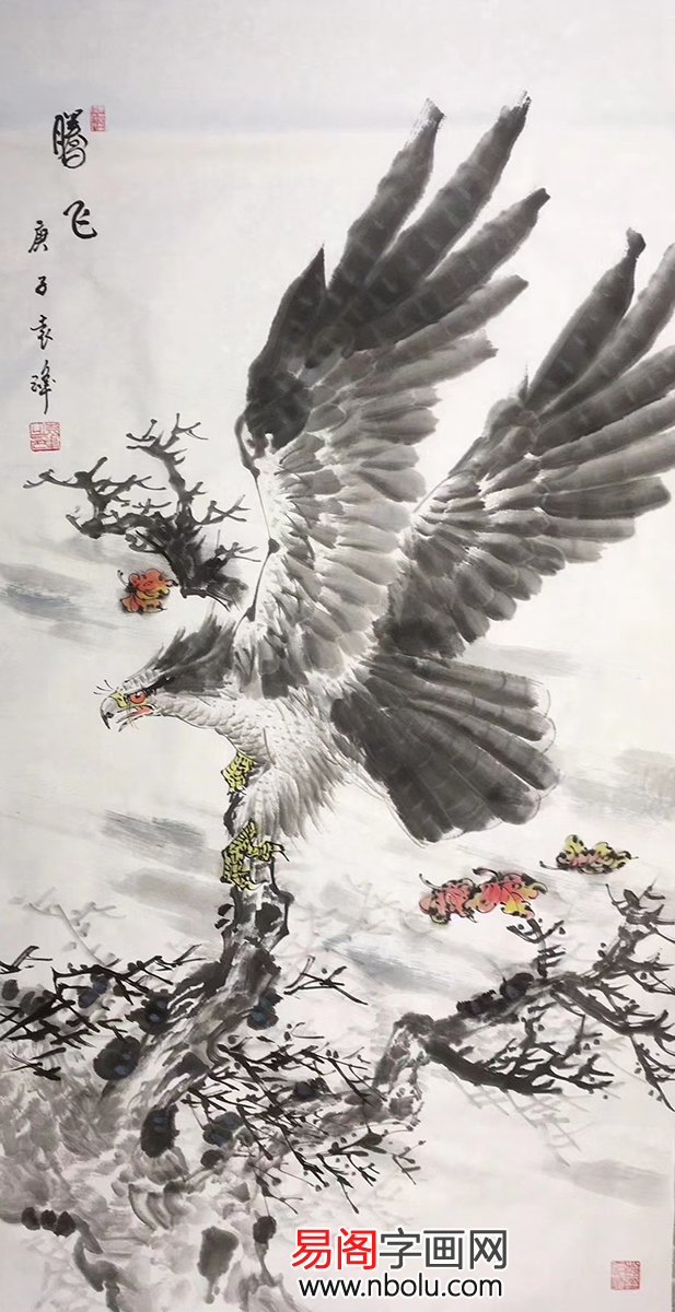 画家袁峰,把大写意国画鹰的创作推到一个新境界