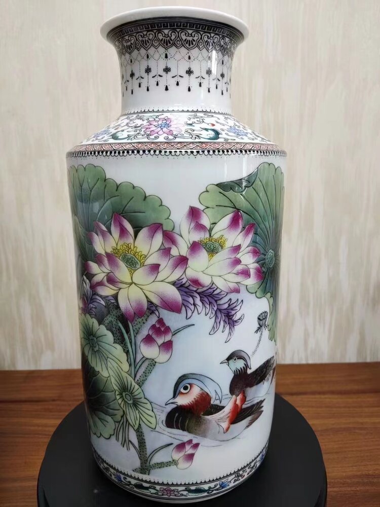 陶瓷世家张松茂徐亚凤大师新品发布和和美美瓶国色天香瓶粉彩瓷瓶对瓶