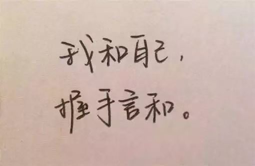 我和自己握手言和