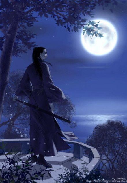 游离的思绪在月下泛白孤寂着坐在石阶上在敲不开的门扉外涩涩的表白在