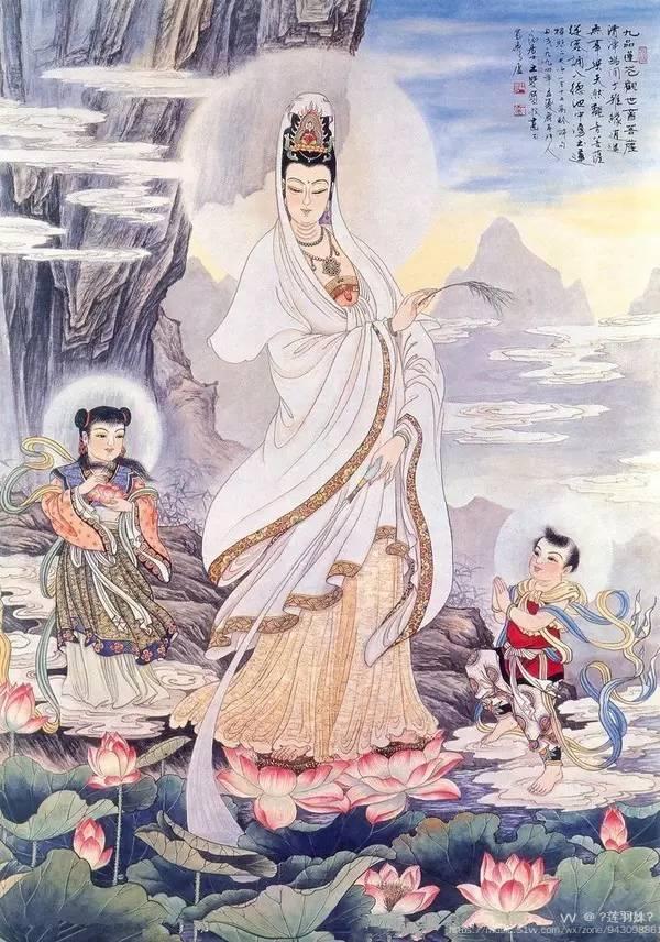 元始天尊曾赐其三光神水,以杨柳枝,玉净瓶为法器,以慈悲普度而闻名.