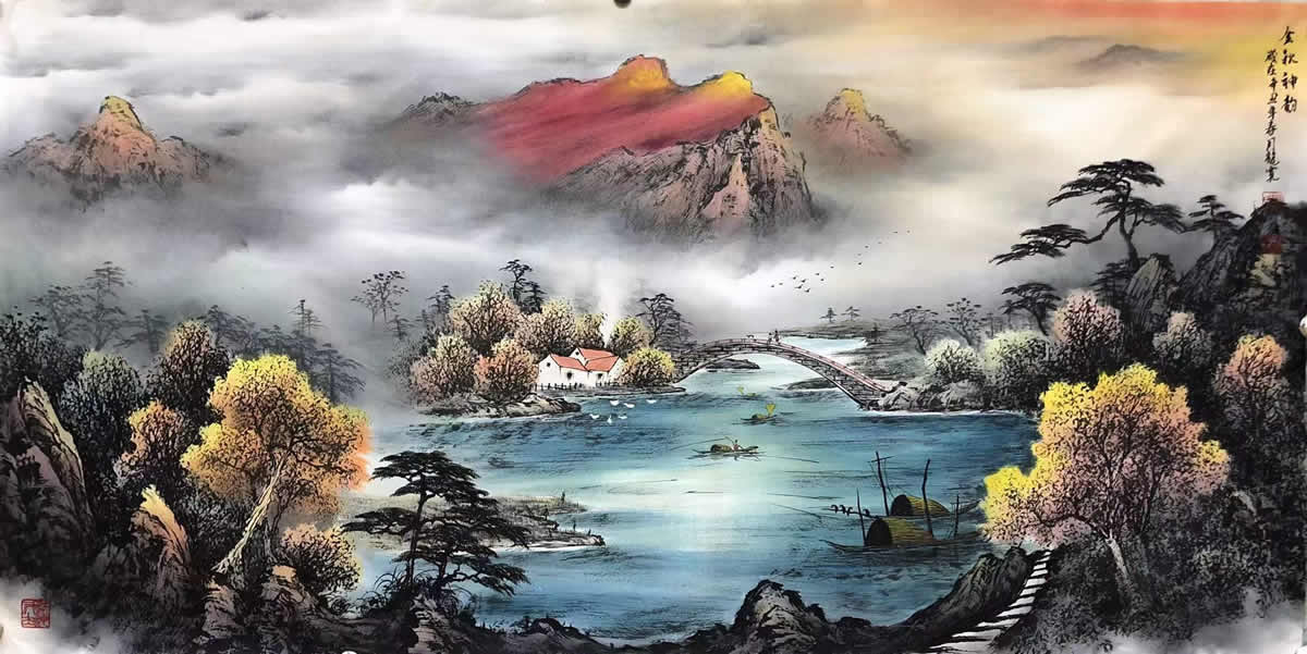 实力派画家龙宽,自小钟爱绘画艺术,他对彩墨山水领域有着超高的造诣.