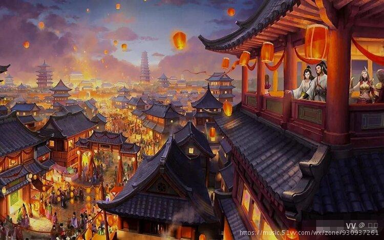 青玉案元夕图片手绘画图片