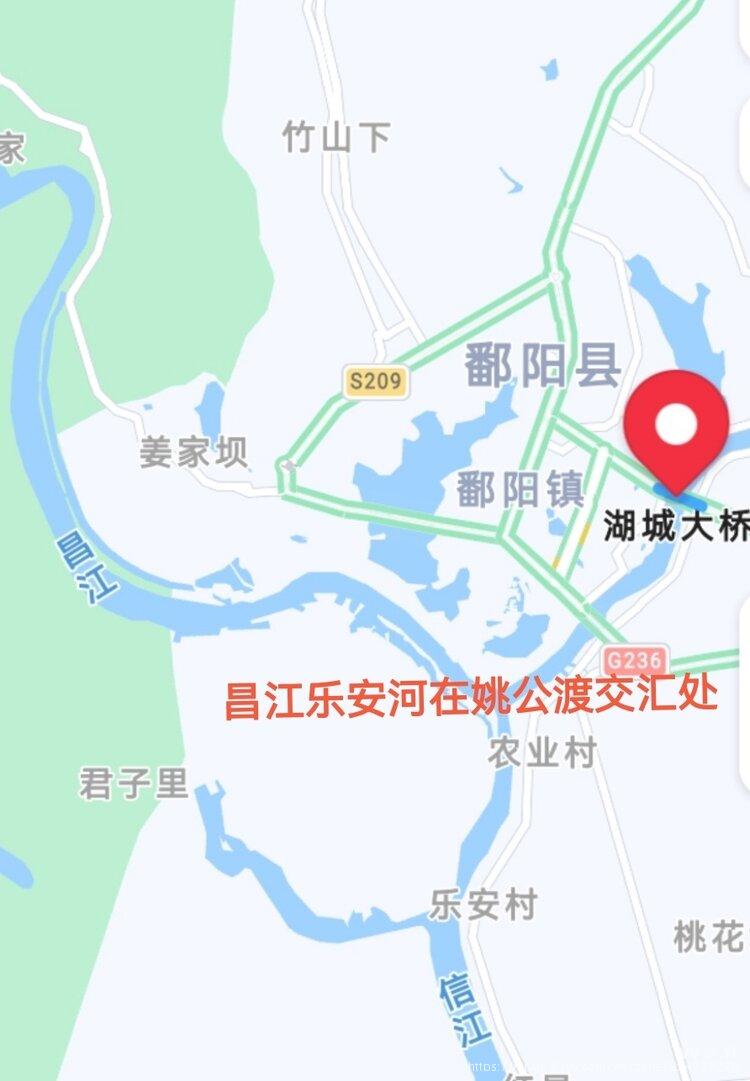 始於景德鎮市浮樑縣興田鄉城門村,尾於江西鄱陽縣姚公渡村與樂安河