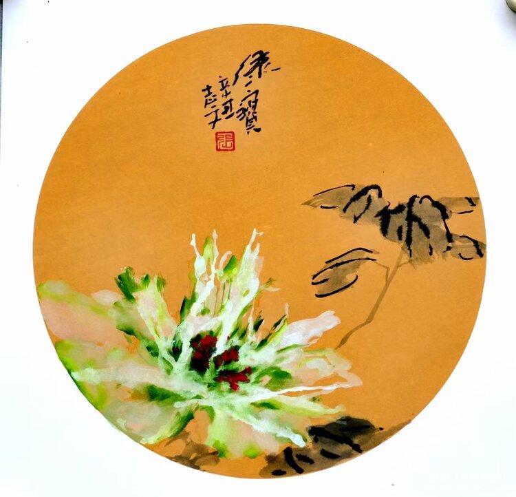 【首发】世界第一牡丹画家张志文《牡丹画》一