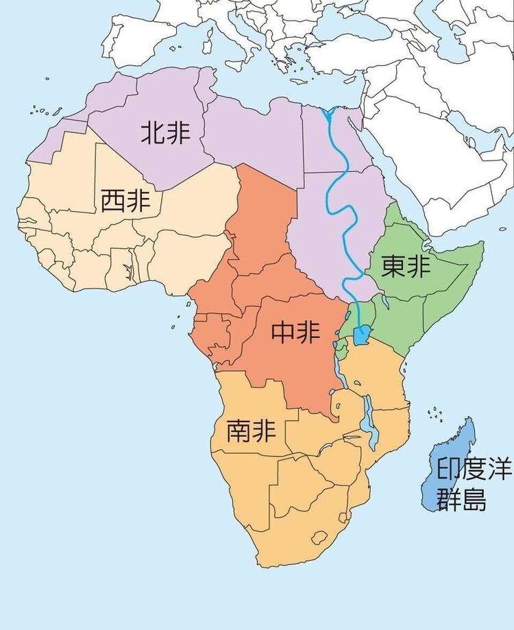 非洲轮廓图最大的特征是几内亚湾,索马里半岛,马达加斯岛(世界第四