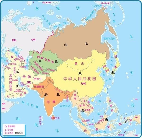 亚洲的轮廓图地理图片