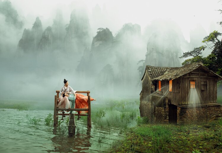 忘尘谷鸟叔意境人像