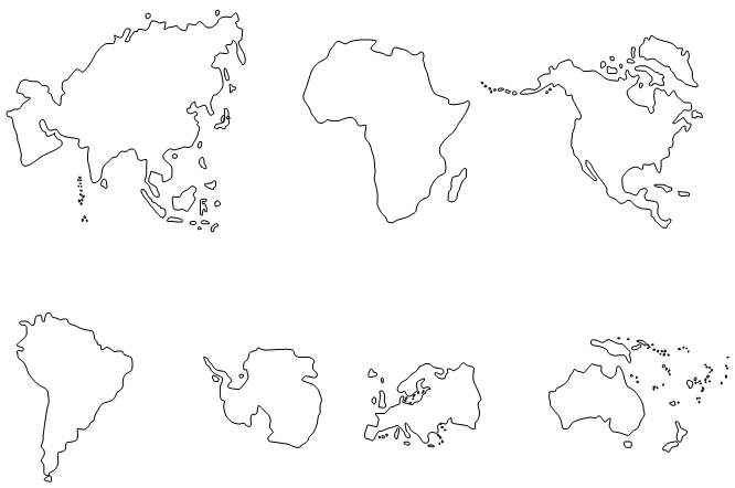 亚洲轮廓图简图图片