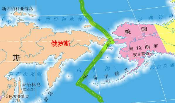 亚洲与北美洲分界线图片