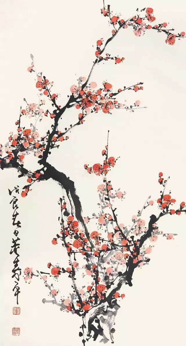 萱92:董寿平的水墨画《梅花》 - vv