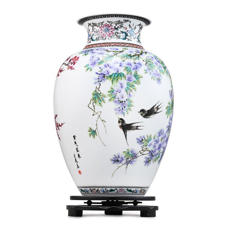 张松茂瓷韵1018莲子瓶国风元素图案器型饱满寓意美好