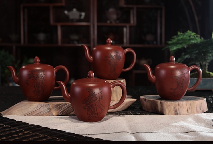 郑建明大师四大美人旗袍壶紫砂壶套组造型别致优雅将中国独特的旗袍