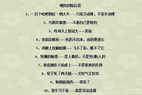 中国歇后语