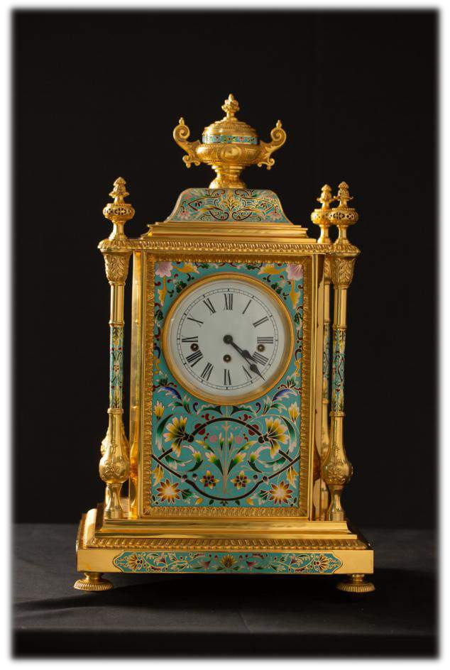 刘永森大师景泰蓝钟表钟声平安珐琅亭式八音钟藏品名称钟声平安珐琅亭